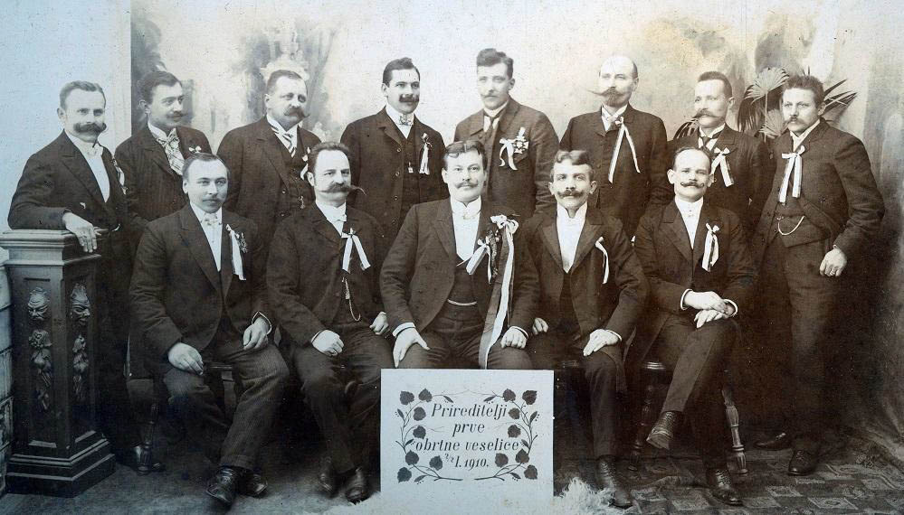 Prireditelji »Prve obrtne veselice« v Radovljici, 1910