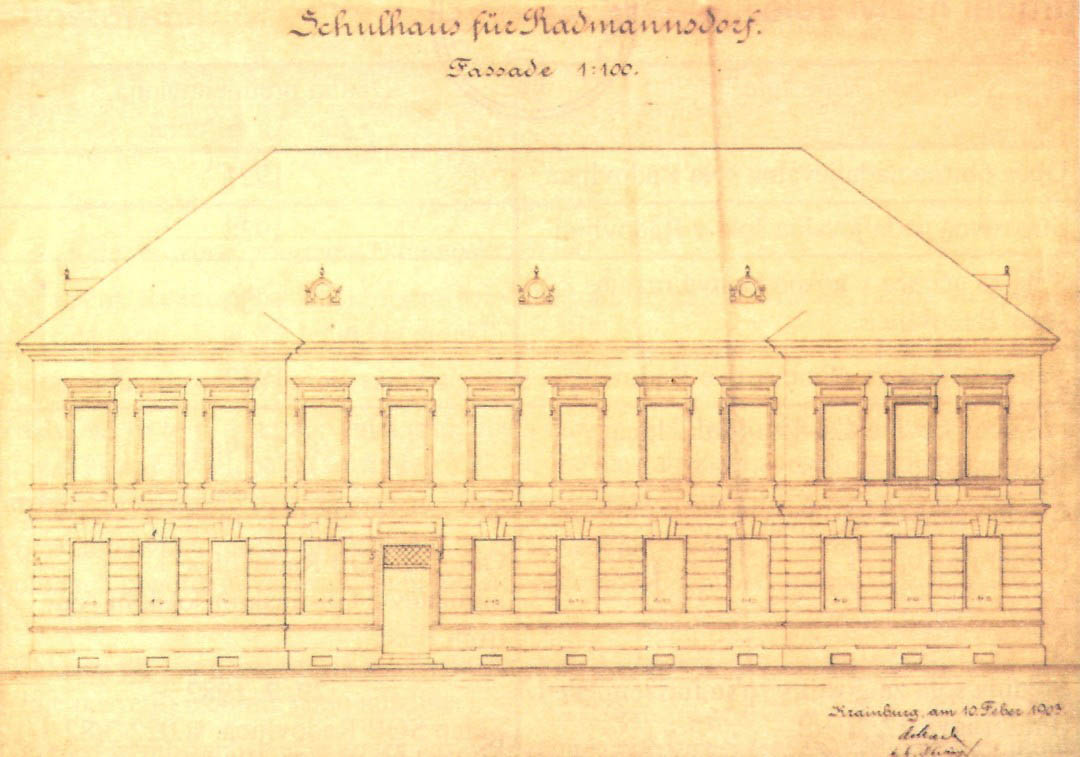 Načrt fasade šole, 1904 (Bilten ESŠ)