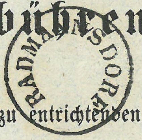 Uradniški žig Radovljica, 1863 (DAR)