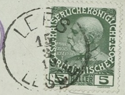 Poštni žig Lees – Lesce, 1910